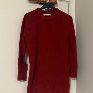 Abercrombie & Fitch Women's Rich Red Crew Neck Sweater Dress